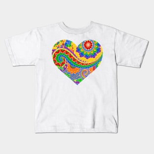 Rainbow Decorative Heart Kids T-Shirt